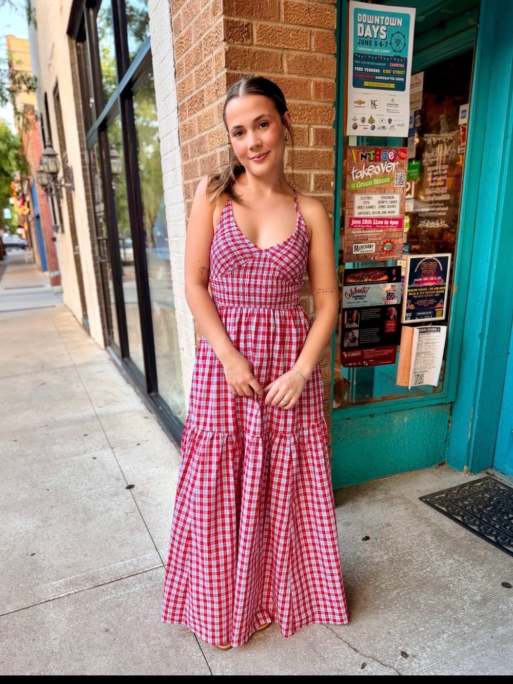 Bucket List Red Gingham Maxi Dress - Sleeveless Summer Dress